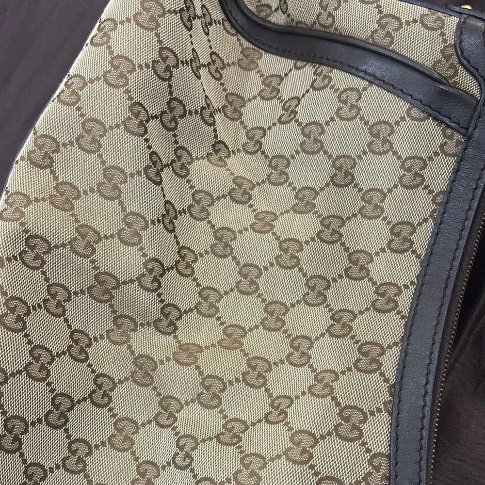 Gucci Monogram Beige and Brown Shoulder Bag - Picture 8 of 13